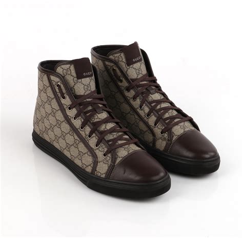 brown gucci high top sneakers|gucci bedazzled sneakers.